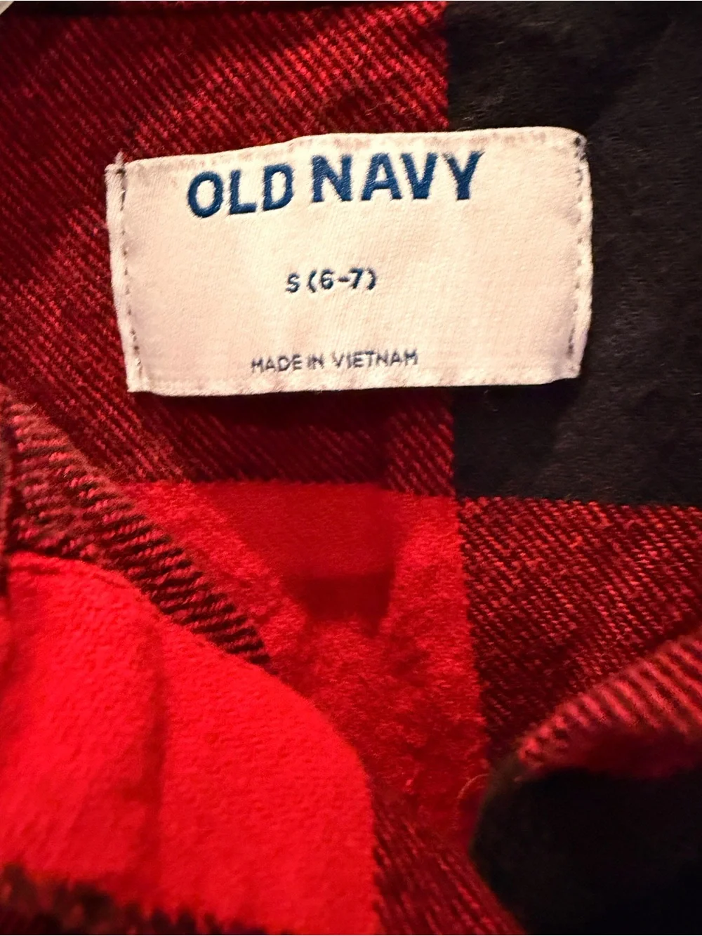 Old Navy Red and Black Buffalo Plaid Button-Down Shirt - Kids